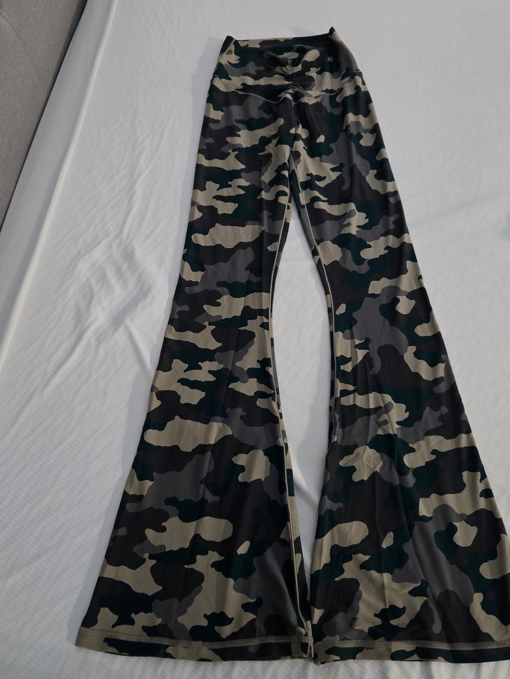 aerie Camo Flare Leggings in Green, Black, Tan